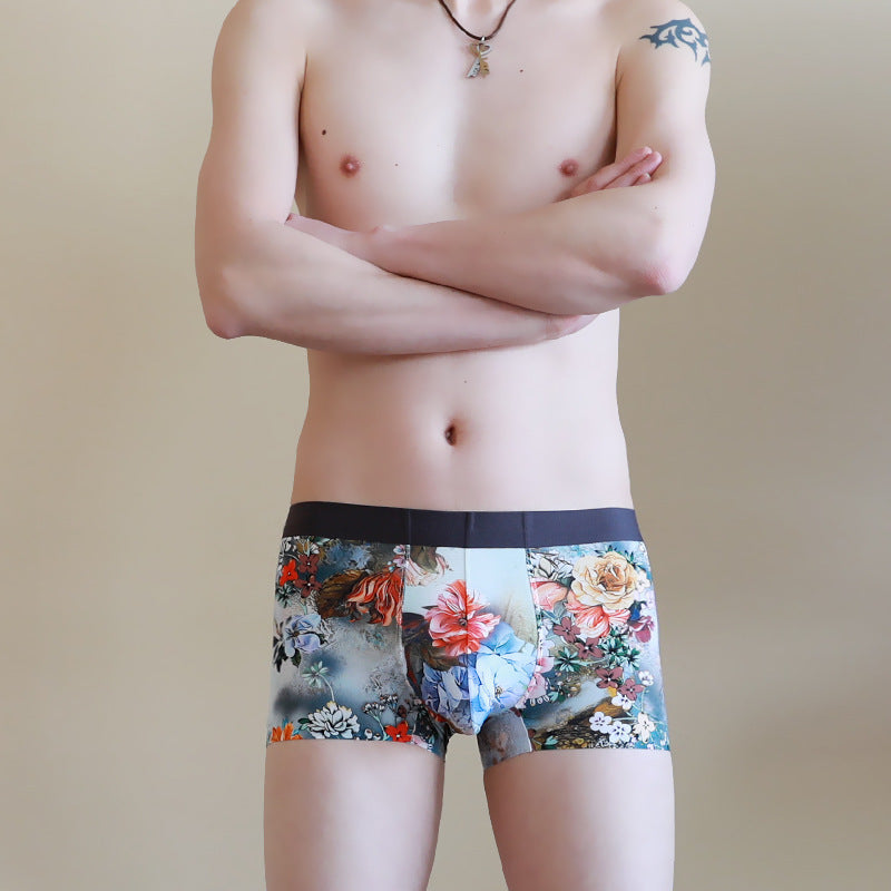 Men's Ice Silk Dry Breathable Boxers Head