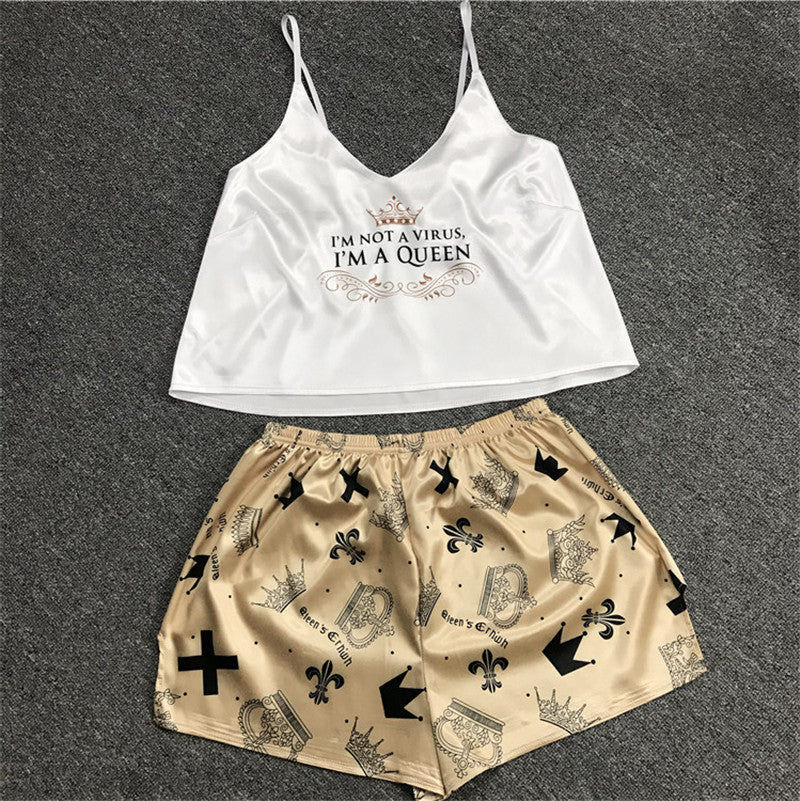 Ice silk sling pajamas
