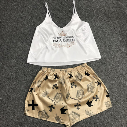 Ice silk sling pajamas