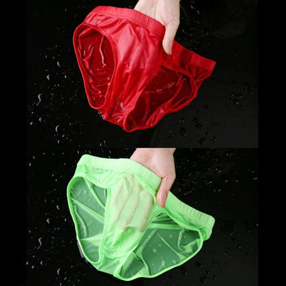 Simple Solid Color Men's Seamless Ice Silk Transparent Shorts
