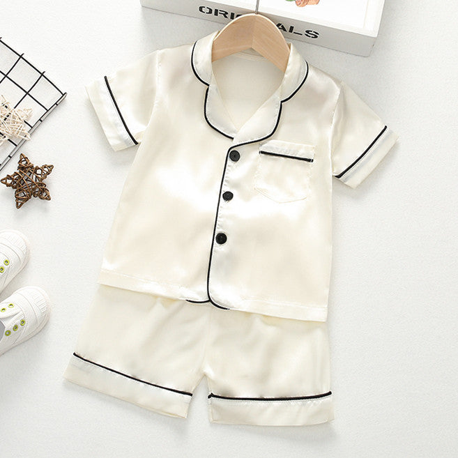 Children's Pajamas Set Summer Ice Silk Thin