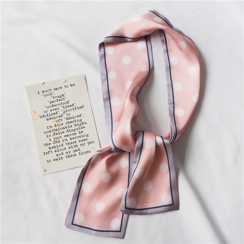 Simple temperament double satin silk scarf