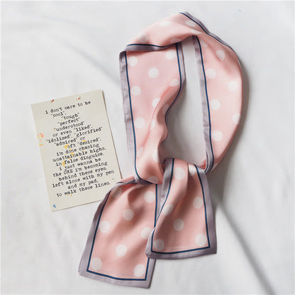 Simple temperament double satin silk scarf