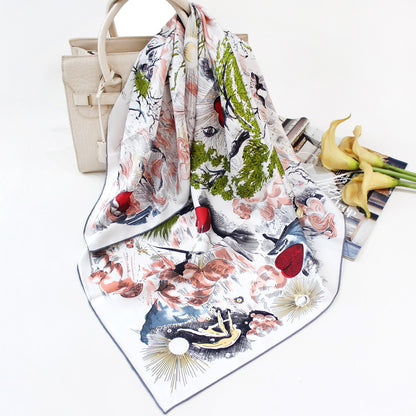 Sweet Temperament Silk Scarf Women