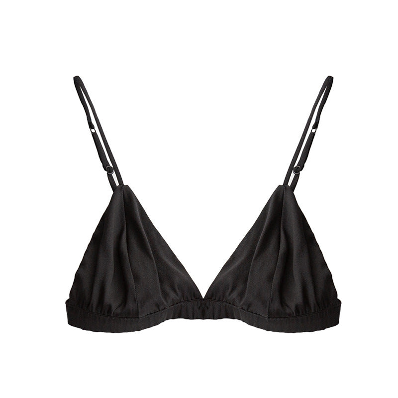 Ultra-thin silk elastic bra without steel ring