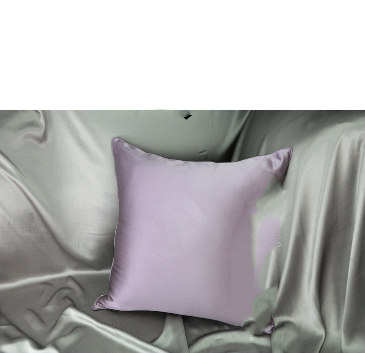 Silk Cushion For Leaning On  Living Room Pure Color Pillow Case