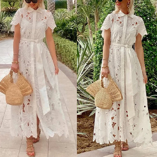 The LaceWhisper Cardigan Dress