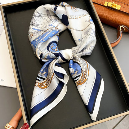 Women's Vintage Print Fashion Silk Square Scarf
