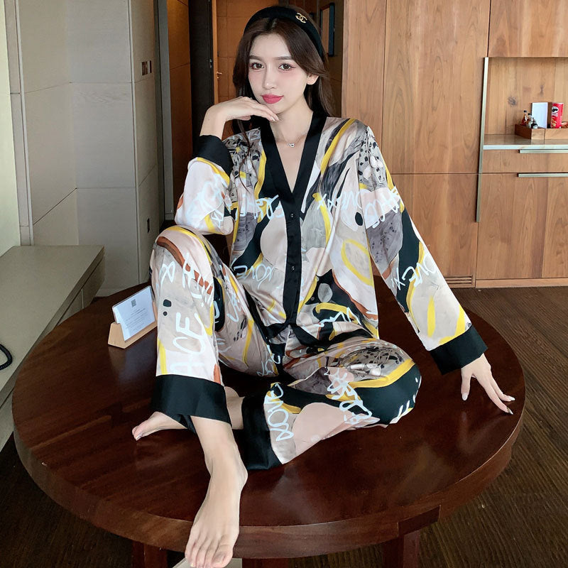 Spring And Summer New Ice Silk Pajamas