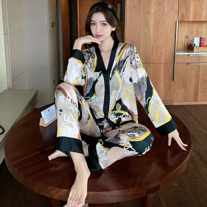 Spring And Summer New Ice Silk Pajamas