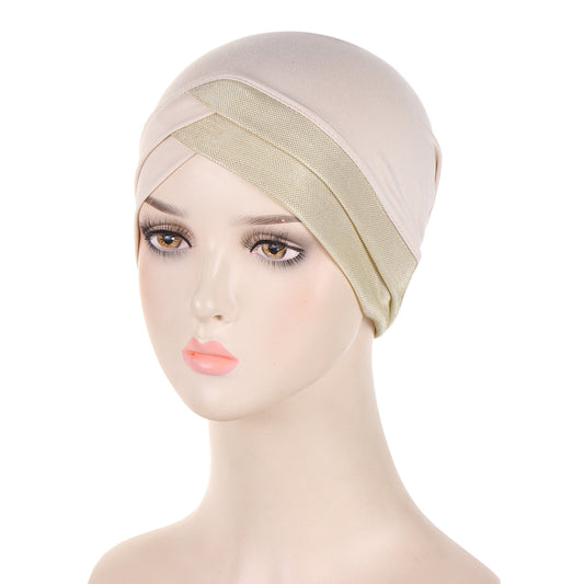 Bright Silk Forehead Cross Women's Indian Hat
