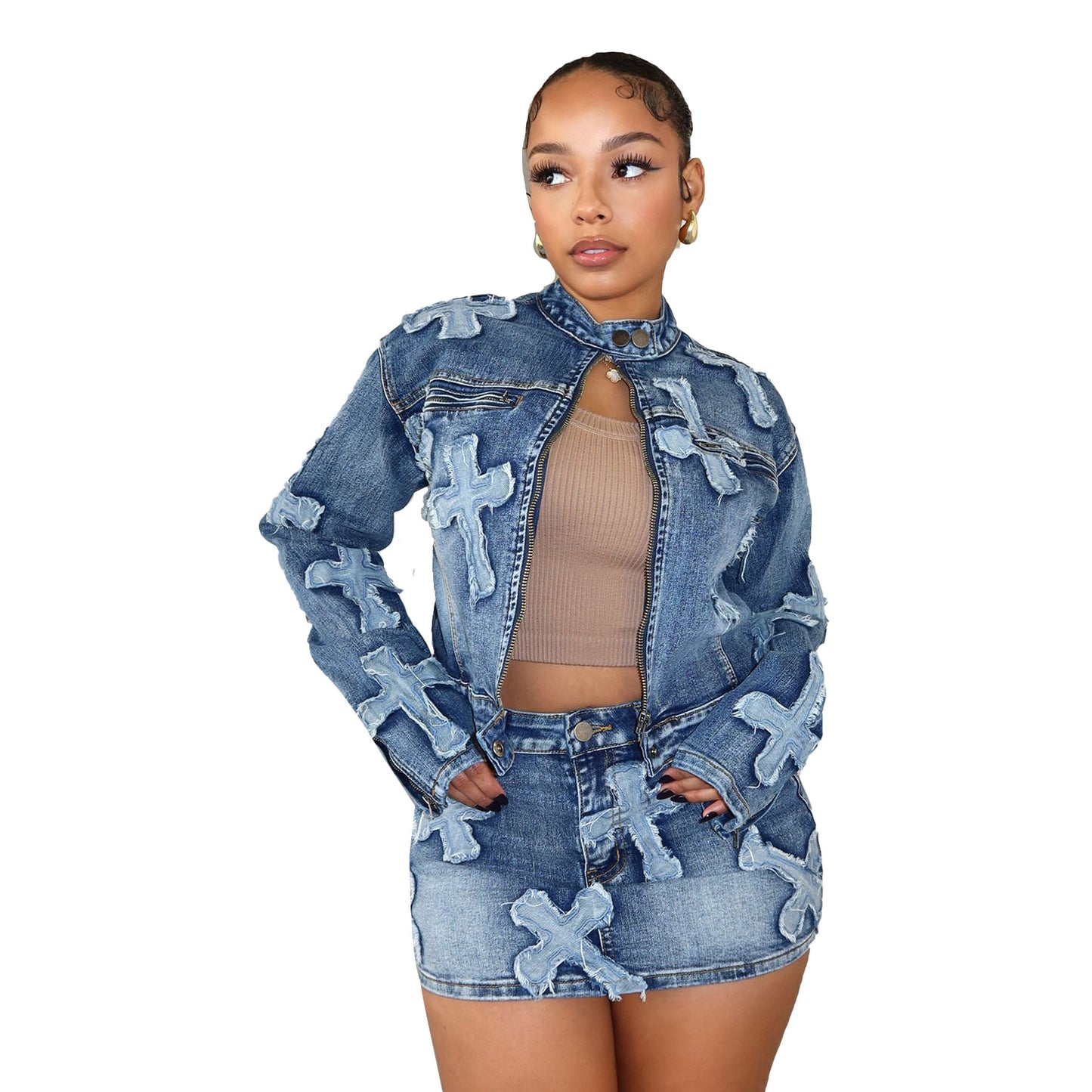 Embréla BloomStitch Denim Set