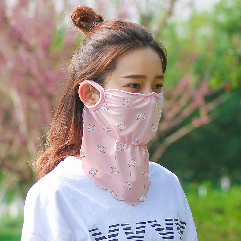 Neck guard neck ice silk full face scarf