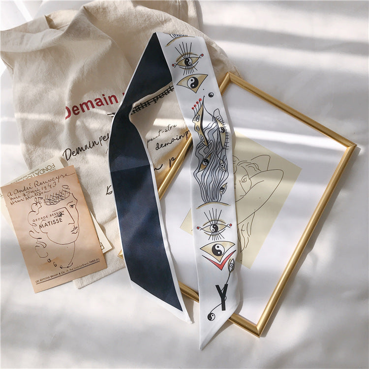 Handle Small Silk Scarf Headband Ribbon Scarf