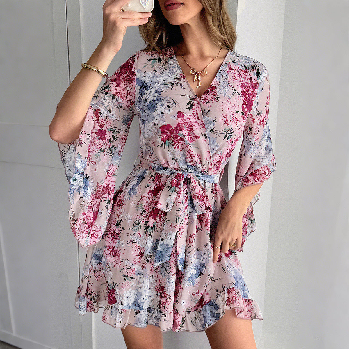 Roseway Reverie Lace-Up Dress