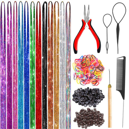 Colorful Silk Pet Silk Color Wig Set Suit