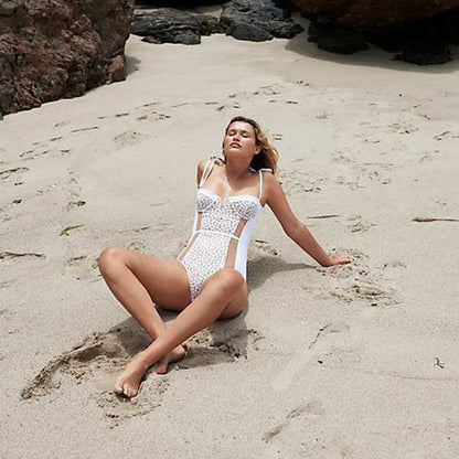 Silk lace one-piece bikini