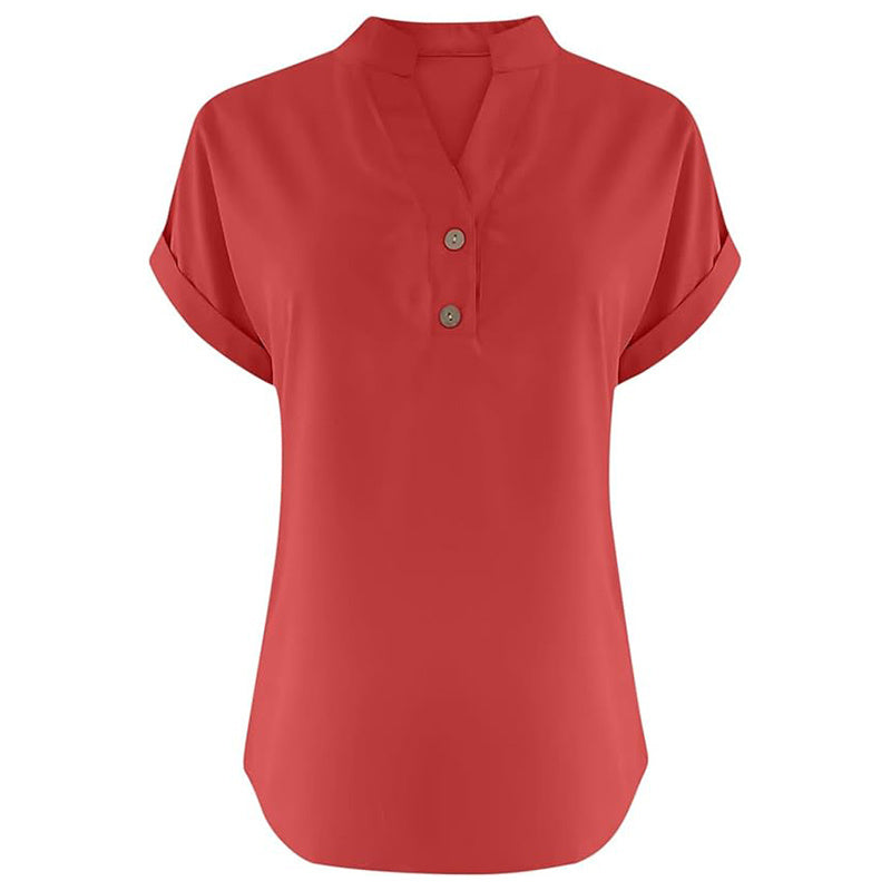 Serenelle V-Button Blouse
