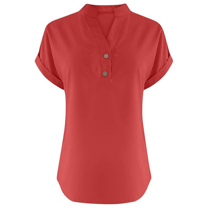 Serenelle V-Button Blouse