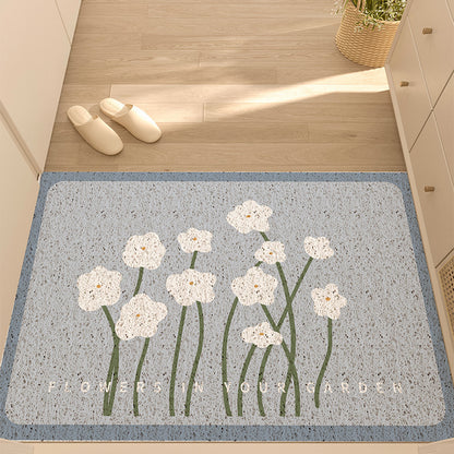 Floral Outdoor Silk Floor Mat