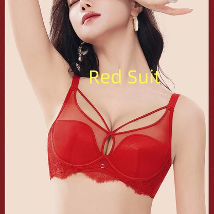 Women's Crystal Glasses Silk Thousand-hole Thin Cup Bra