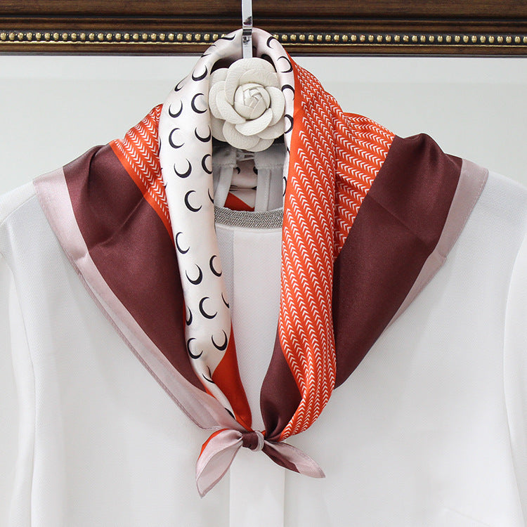 New Mixed Flower Shape Korean 53cm Silk Scarf