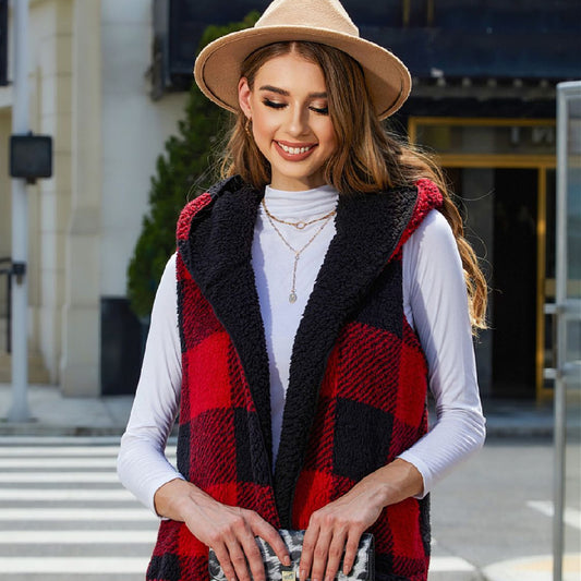 PlaidHaven Plush Vest