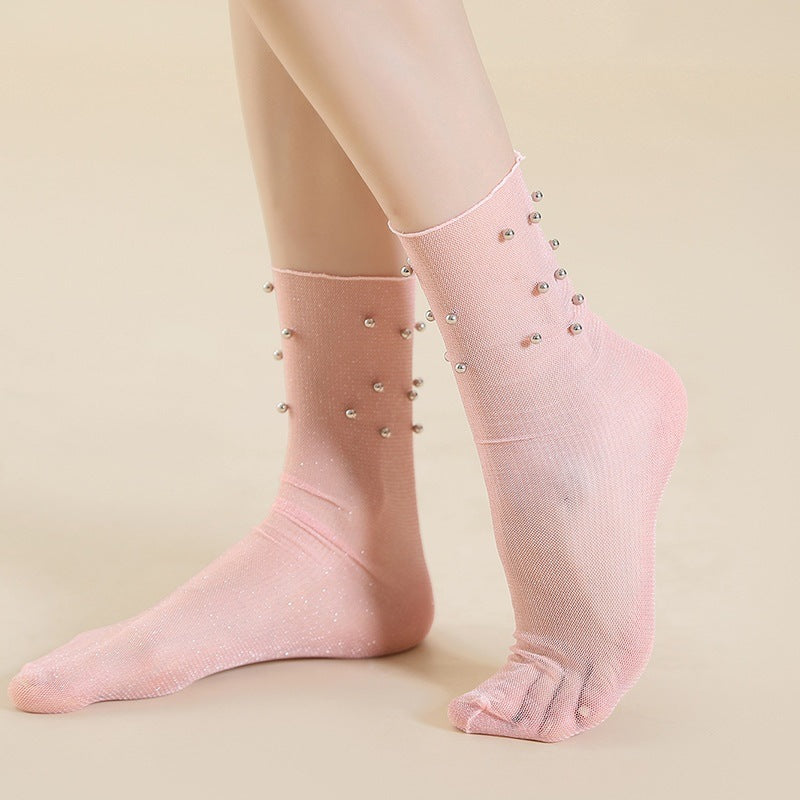 Glass Silk Pearl Jewelry Socks Stockings
