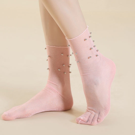 Glass Silk Pearl Jewelry Socks Stockings