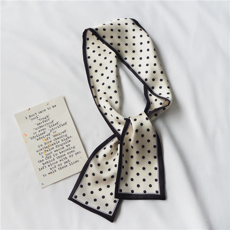 Simple temperament double satin silk scarf
