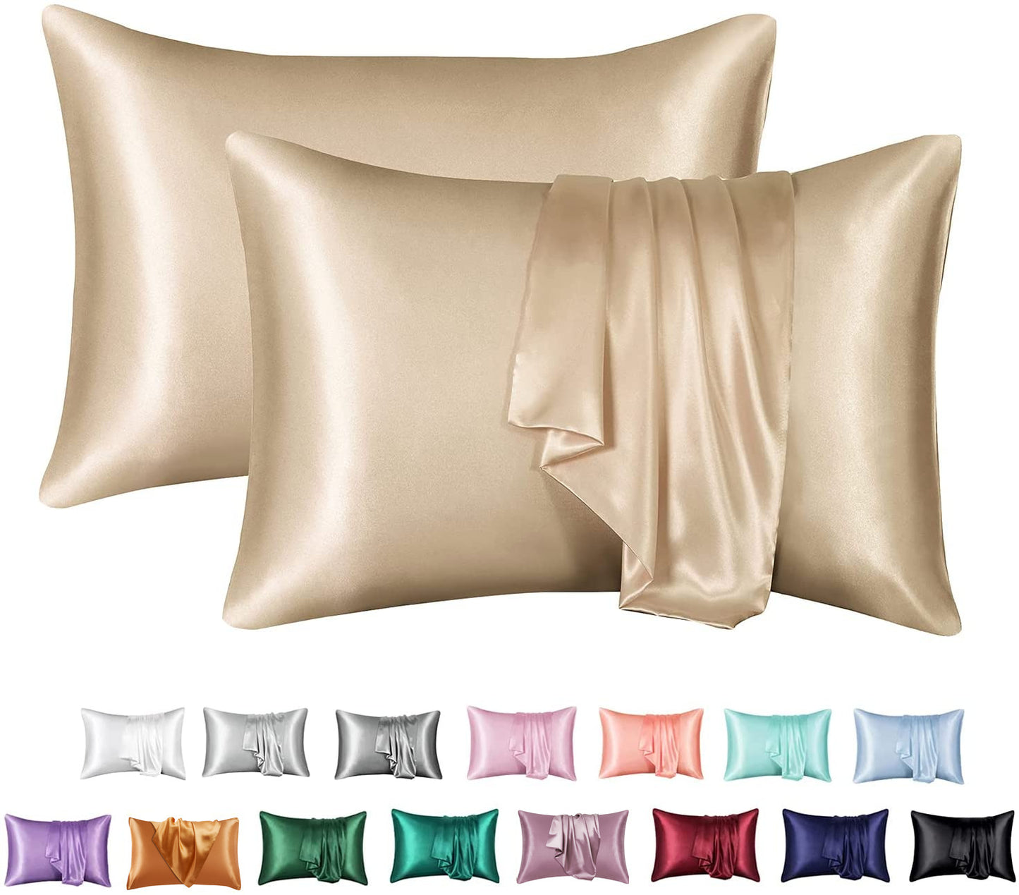 Silk-like Solid Color Pillowcase
