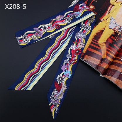 Women's French Flower Wave Imitated Silk Scarves