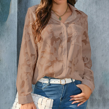 SheerMuse Jacquard Blouse