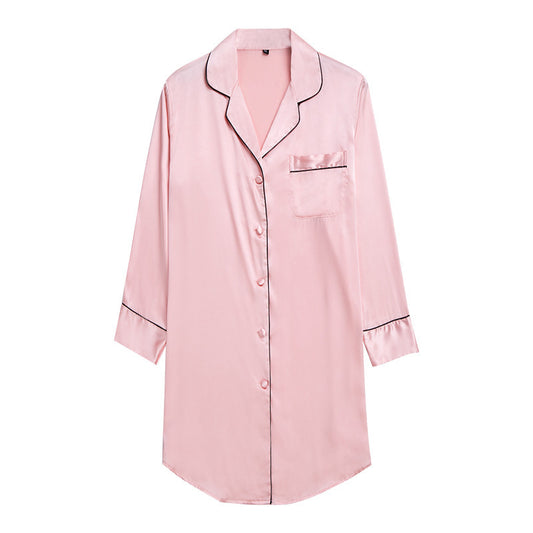 Yao Ting Bing Silk Sexy Ladies Nightdress Summer Silk Blouse