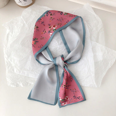 Long faux silk scarf