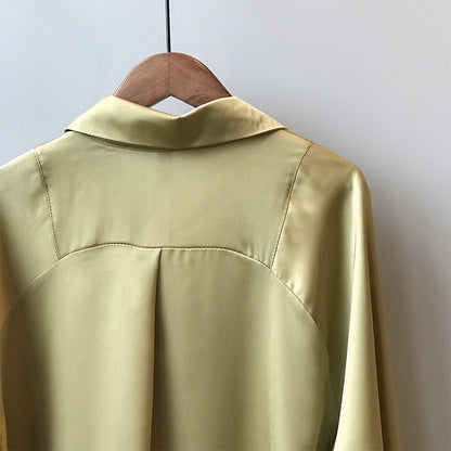 Women's silk satin shirt