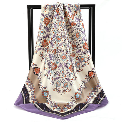 Women's Silk Scarf Satin Printed Scarf Silk-like Satin