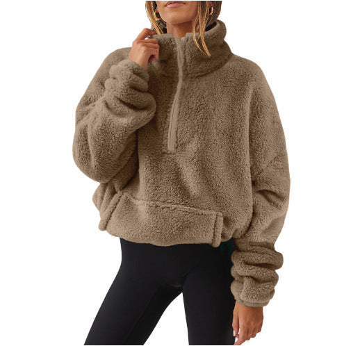 VelourEase Half-Zip Sweater