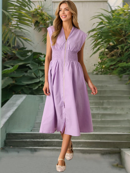 Veloura Curve V-Neck Zip Dress