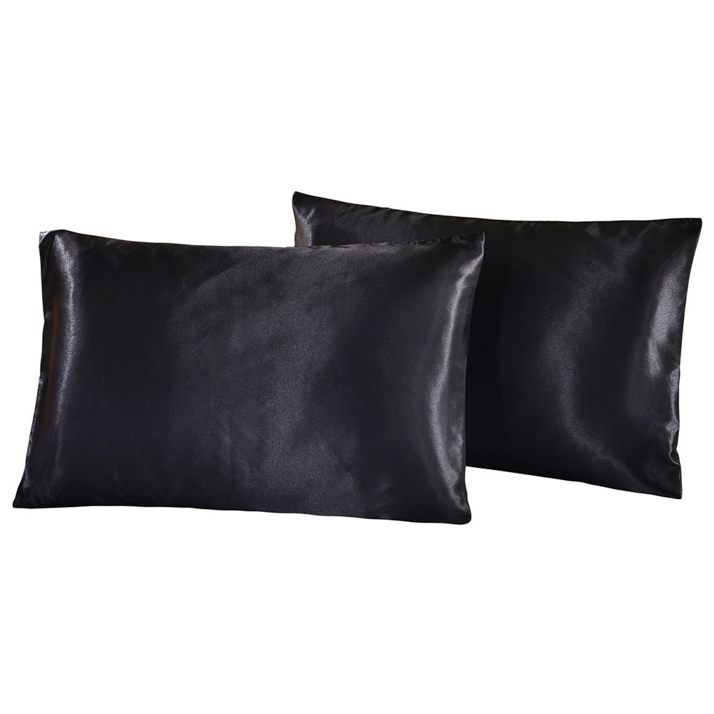 Summer pure color imitation silk pillowcase