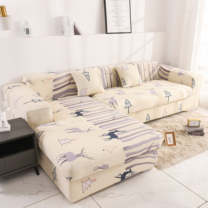 Printed all-inclusive milk silk sofa cover