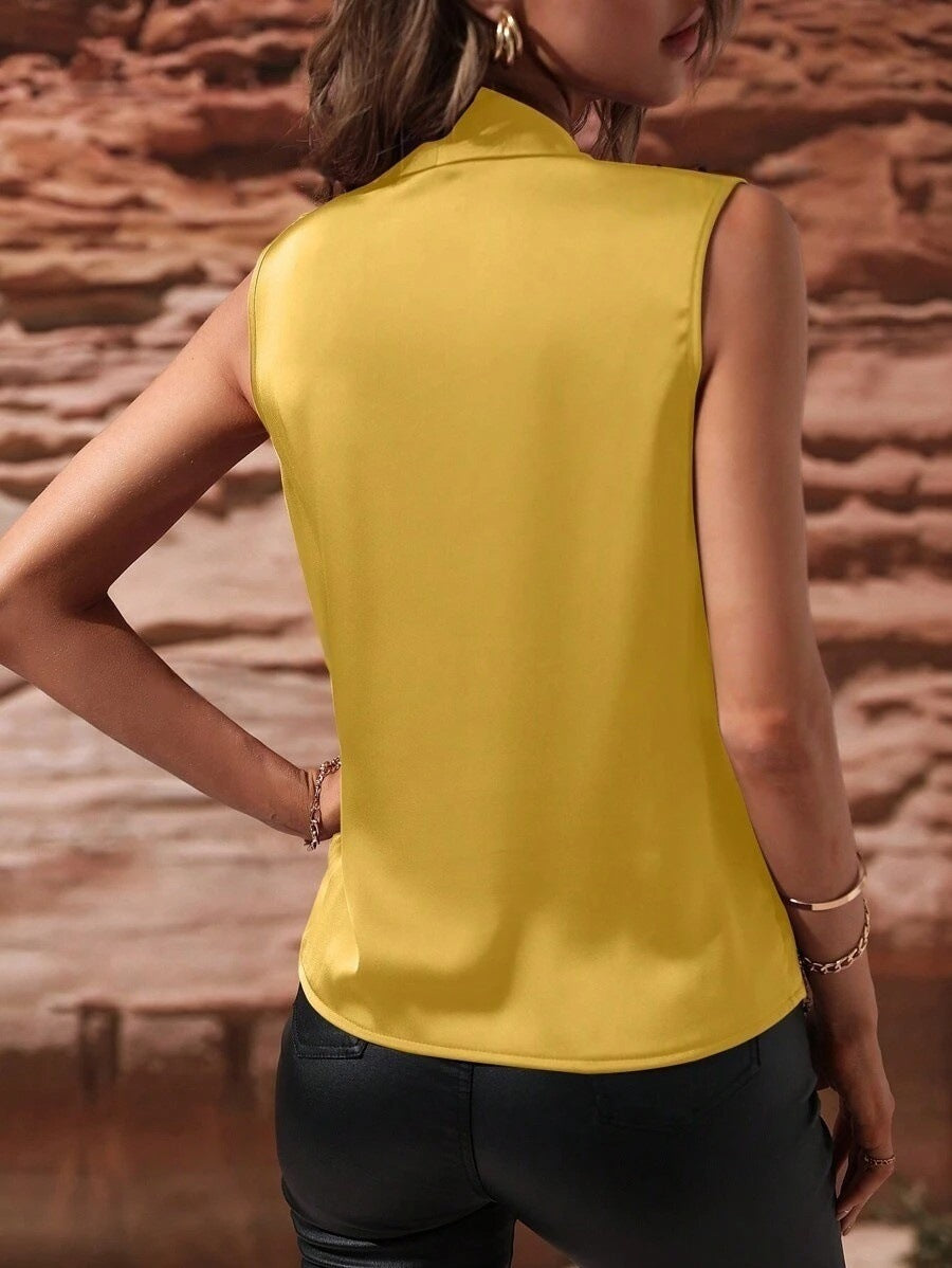 Aurelia Satin Pleat Top