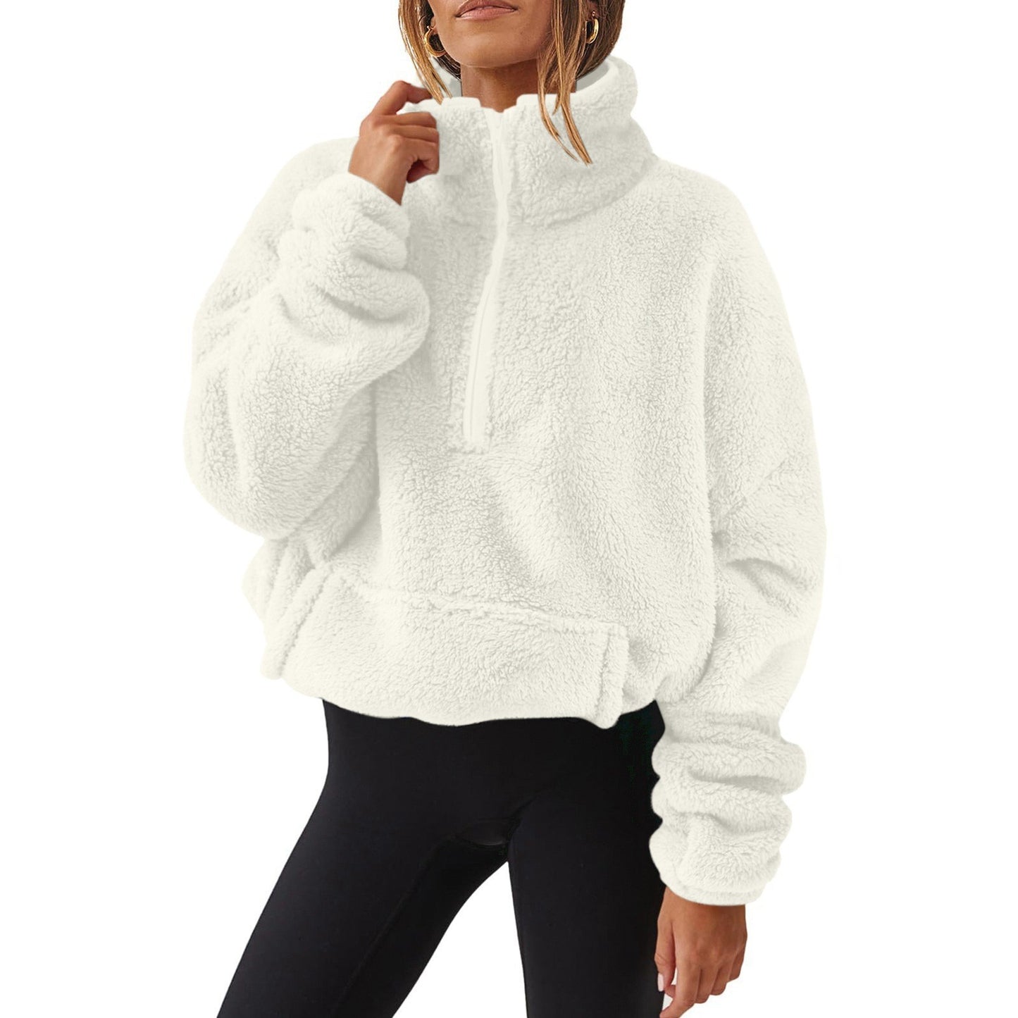 VelourEase Half-Zip Sweater