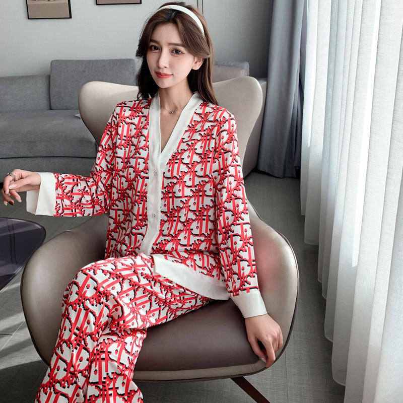 Spring And Summer New Ice Silk Pajamas