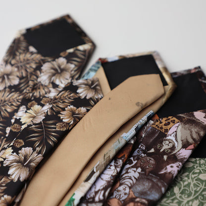 Casual Trendy Vintage Printed Silk Tie For Men