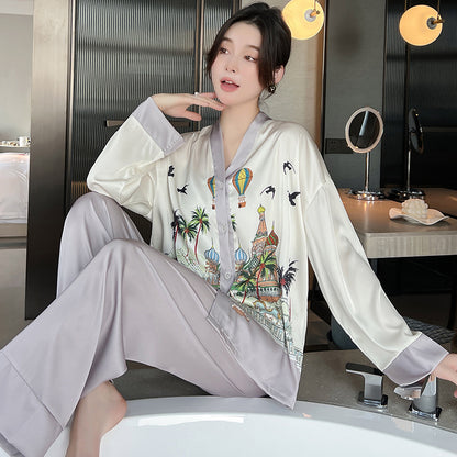 Women's Fashion Casual Simulation Silk Home Wear