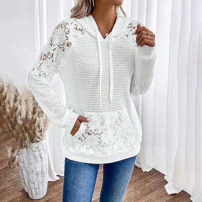 LaceAura Sheer Sleeve Hoodie