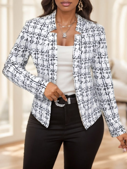 : NobleCheck Open-Front Blazer