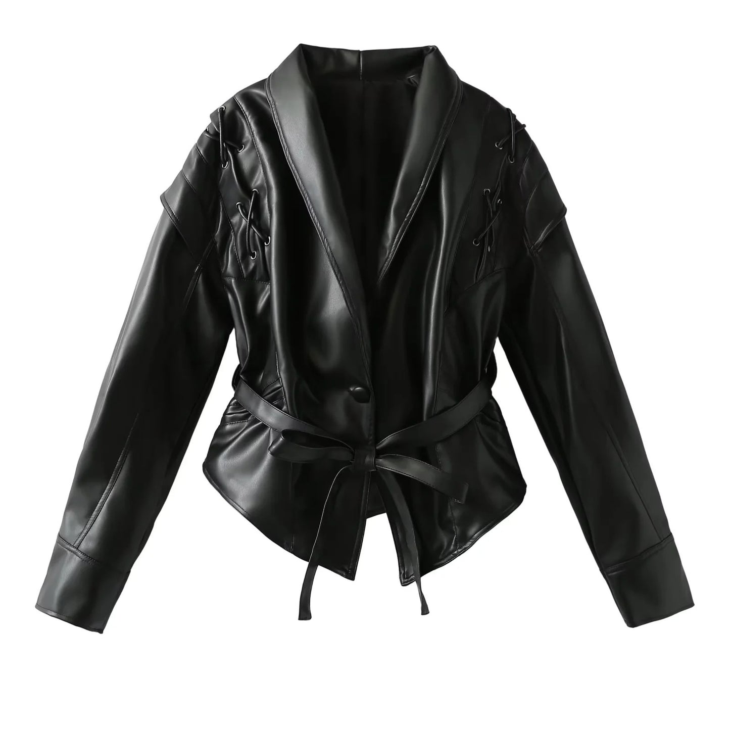 VintageEdge Faux Leather Coat