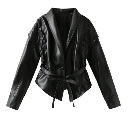 VintageEdge Faux Leather Coat